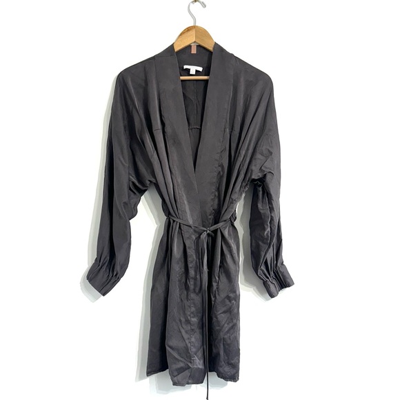 lunya Other - Lunya Washable Silk Robe Grey tie waist